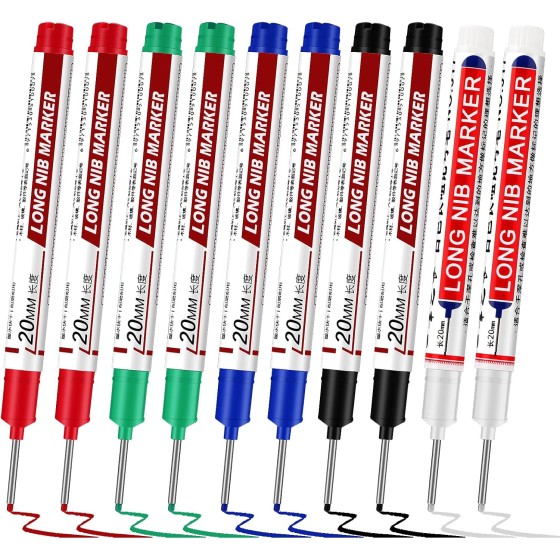 12Pack White Acrylic Marker, 6 Sizes